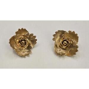 vintage Warner Goldtone Flower Clip On Earrings [COPY]